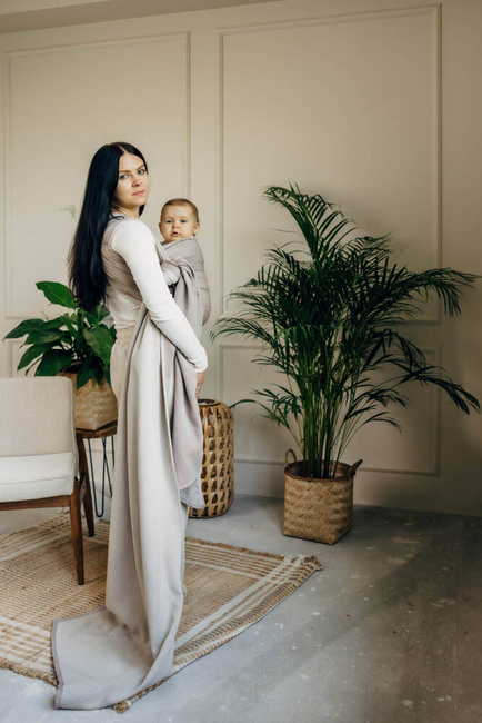 Basic Line Baby Sling LennyLamb - Little Herringbone Almond