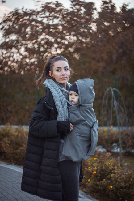 Osłonka softshell na nosidełko Kinder Hop - Grey
