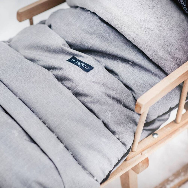 Zaffiro - Śpiwór do wózka iGrow 2.0 Plusz + Melanż Szary