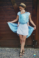 Chusta tkana Little Frog - SkyBlue Plumes