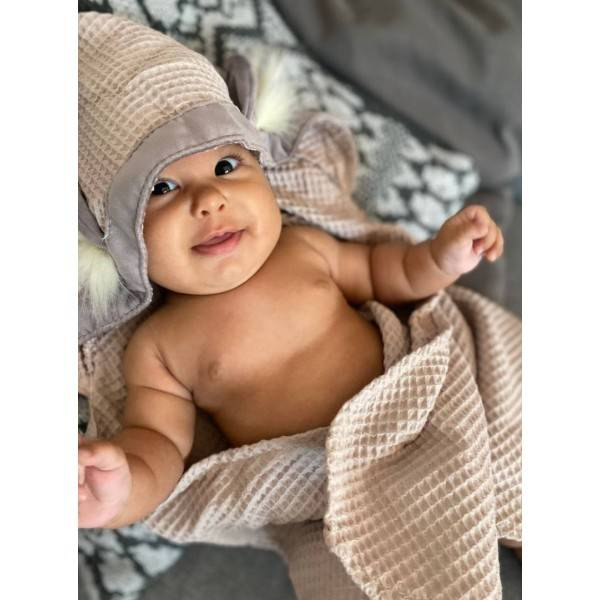 Bubble Hop Baby Towel Cappucino