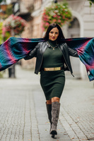 Shawl made of wrap fabric LennyLamb - Peacok's Tail Black Opal