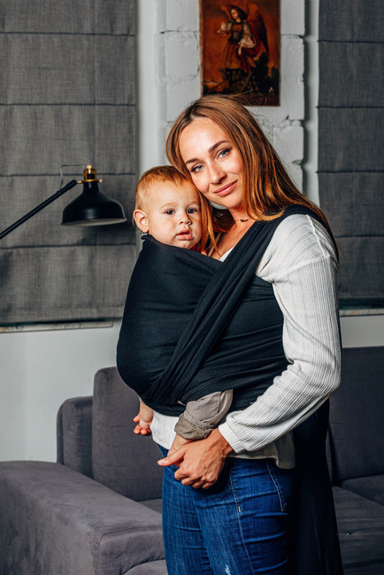 Basic Line Baby Sling Lenny Lamb - Little Herringbone Black Ebony