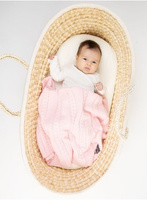 Kinder Hop knitted baby blanket - Pink, 90x65, 100% cotton