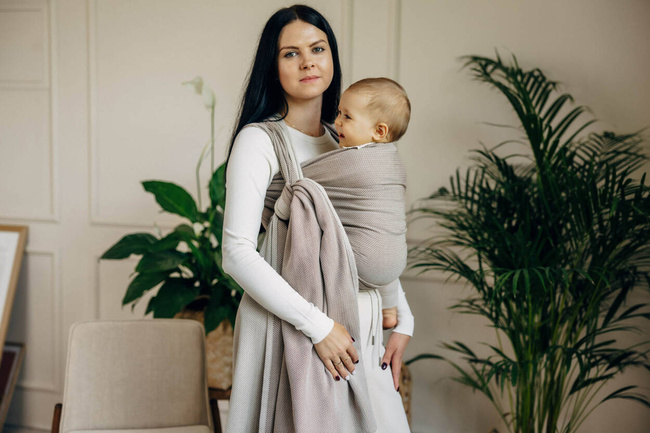Basic Line Baby Sling LennyLamb - Little Herringbone Almond