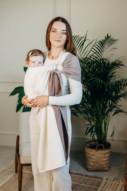 LennyLamb Ring Sling - Little Herringbone Baby Cupcake