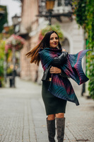 Shawl made of wrap fabric LennyLamb - Peacok's Tail Black Opal