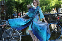 Chusta tkana Yaro Slings - Cosmos Aqua Grad Black