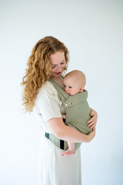 Qusy adjustable ergonomic carrier  2.0 - Olive Twill (Bamboo, Linen, Cotton)