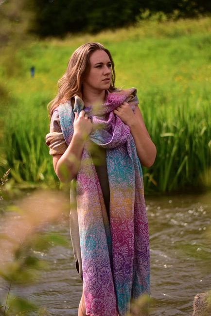 Chusta kółkowa Yaro Slings -Ava Trinity Sienna Rainbow Wool