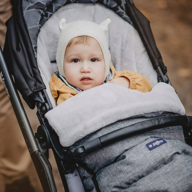Zaffiro - Śpiwór do wózka iGrow 2.0 Plusz + Melanż Szary