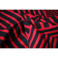 Chusta tkana Yaro Stripes Contra Black Red Wool Hemp