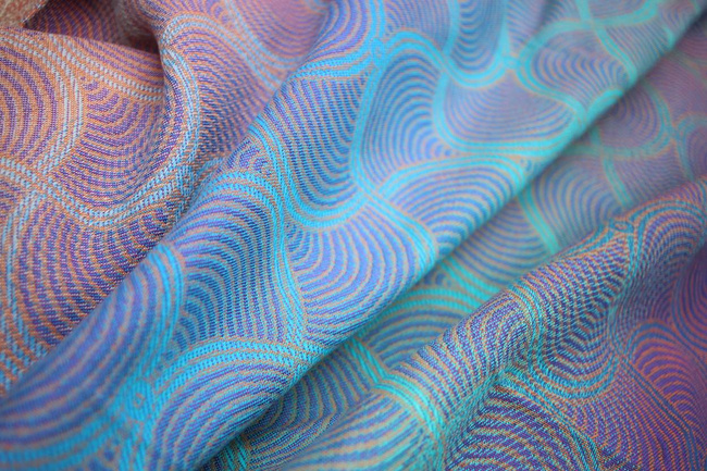 Chusta tkana Yaro Gravity Duo Aqua Grad Orange Violet Tencel