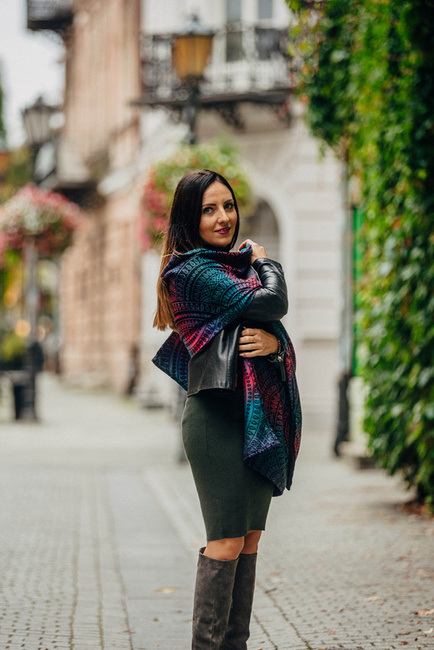 Chustowy Szal LennyLamb - Pawi Ogon Czarny Opal