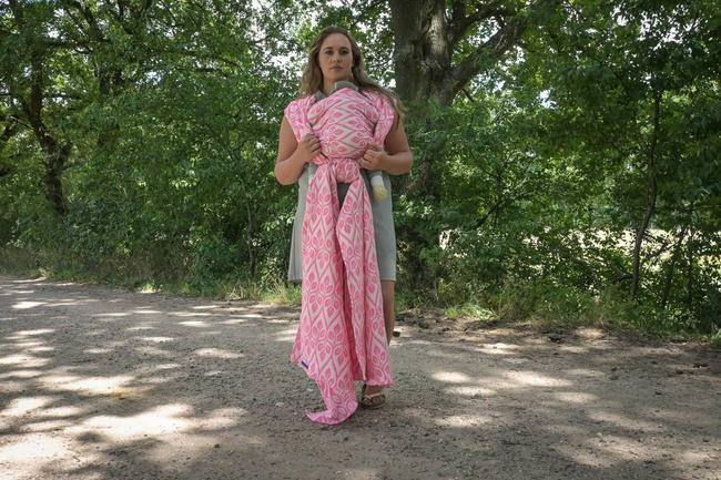 Woven Wrap Yaro Slings - La Vita Duo Fluo Pink Wool Blend