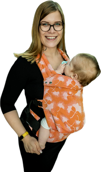 Qusy carrier / Epic Ginkgo Cactus Flower - adjustable ergonomic carrier