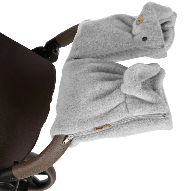 Zaffiro - Stroller Hand Muff Made of Natural Premium Sheep Wool - Grey