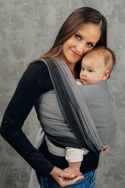 Basic Line Baby Sling LennyLamb - Little Herringbone Ombre Grey