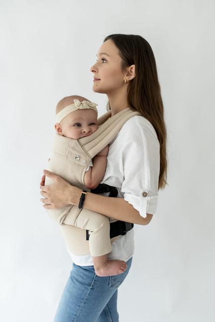 Qusy adjustable ergonomic carrier  2.0 - Sand Twill Bamboo