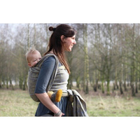 Chusta tkana Yaro Elvish Grey Yellow Linen