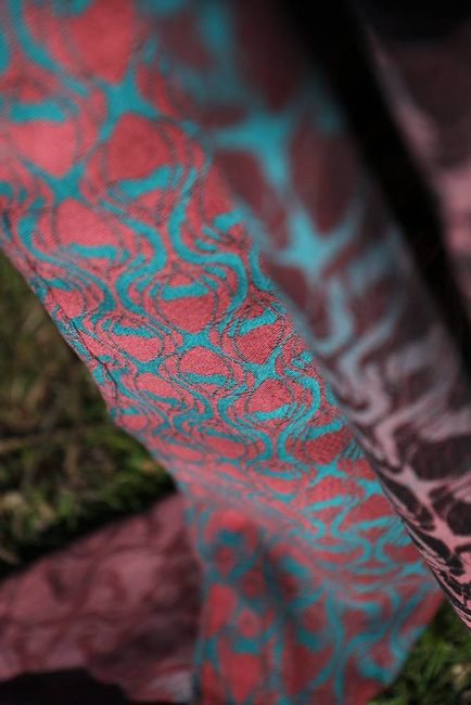 Chusta tkana Yaro Sling - La Fleur Duo Black Turkis Corail Meta