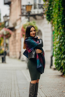 Shawl made of wrap fabric LennyLamb - Peacok's Tail Black Opal