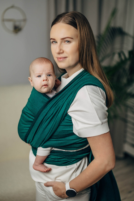 Basic Line Baby Sling Lenny Lamb - Little Herringbone Emerald