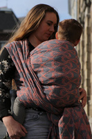 Chusta tkana Yaro Sling - La Fleur Puffy Rose Grey Bourette Glam