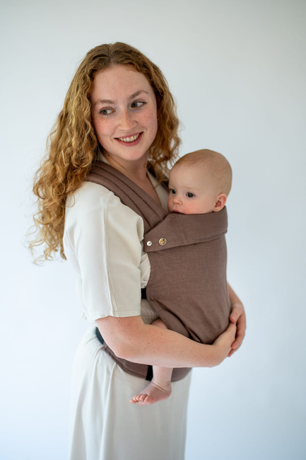 Qusy adjustable ergonomic carrier  2.0 - LINEN MOCHA MOUSSE