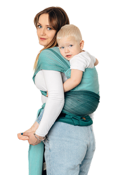 Nosidło hybrydowe LennyLamb - Ombre Jodełka Zieleń