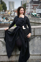 Chusta tkana Yaro Slings - Ava Duo Black Wool Silk Glam