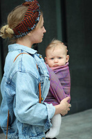 Chusta tkana Yaro Gravity Duo Aqua Grad Orange Violet Tencel