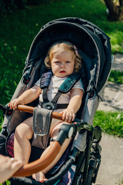 LennyLamb Anti-sweat pram liner (for a stroller) - Peacok's Tail Black Opal