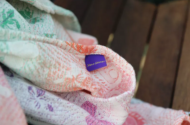 Chusta tkana Yaro Woodland Duo Macarons Rainbow Tencel