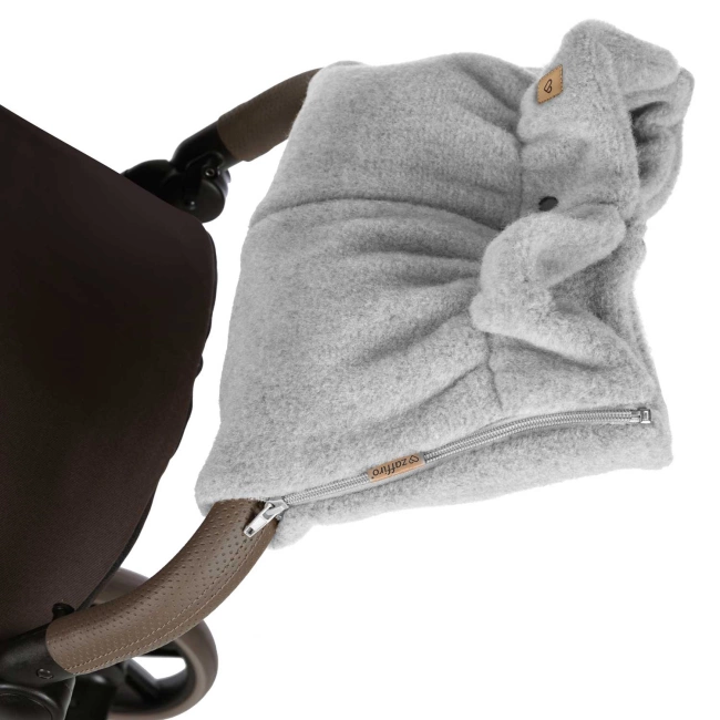 Zaffiro - Stroller Hand Muff Made of Natural Premium Sheep Wool - Grey