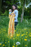 Chusta tkana Yaro Slings - Petals Duo Yellow White Seacell