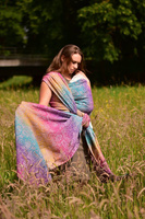 Chusta tkana Yaro Slings - Ava Trinity Sienna Rainbow Linen