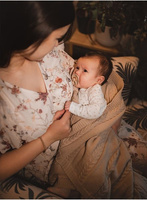 Kinder Hop knitted baby blanket - Beige, 90x65, 100% cotton