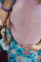 Chusta tkana Little Frog - Pink Linen WIldness