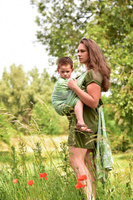 Chusta kółkowa Yaro Slings - Flowersnake Trinity Yellow Green Tencel