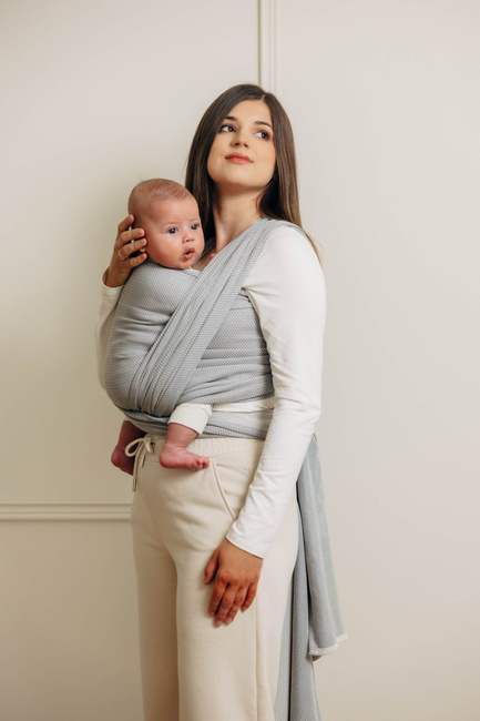 Basic Line Baby Sling Lenny Lamb - Little Herringbone Grey