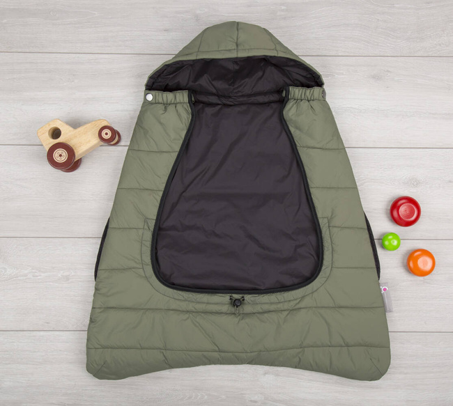 CuddleCo - 2 in 1 baby carrier cape and stroller liner khaki/grey