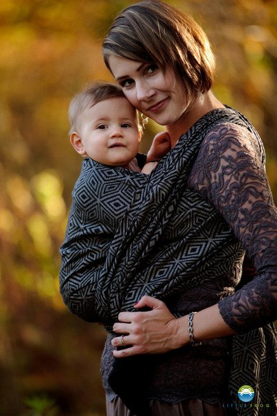 Chusta tkana Little Frog Lniany Cube