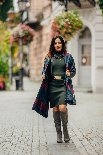 Shawl made of wrap fabric LennyLamb - Peacok's Tail Black Opal