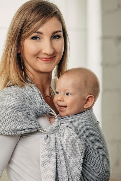 Chusta kółkowa LennyLamb - Mała Jodełka Szara
