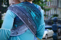 Chusta tkana Yaro Slings - Cosmos Aqua Grad Black