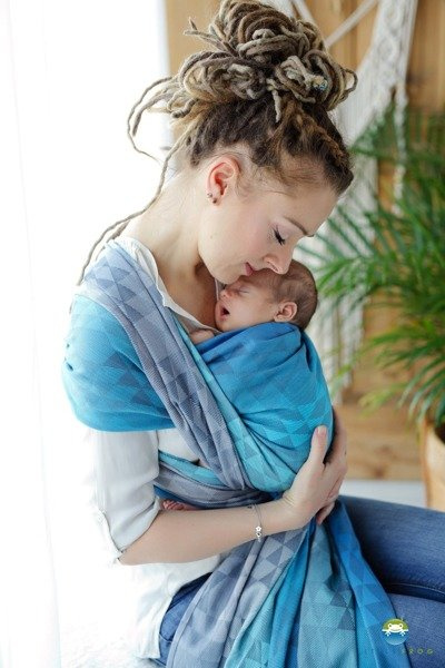 Chusta tkana Little Frog - Navy Illusion