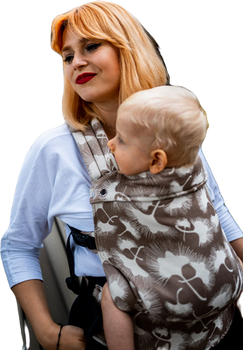 Qusy carrier / Epic Ginkgo Flat White Tencel - adjustable ergonomic carrier