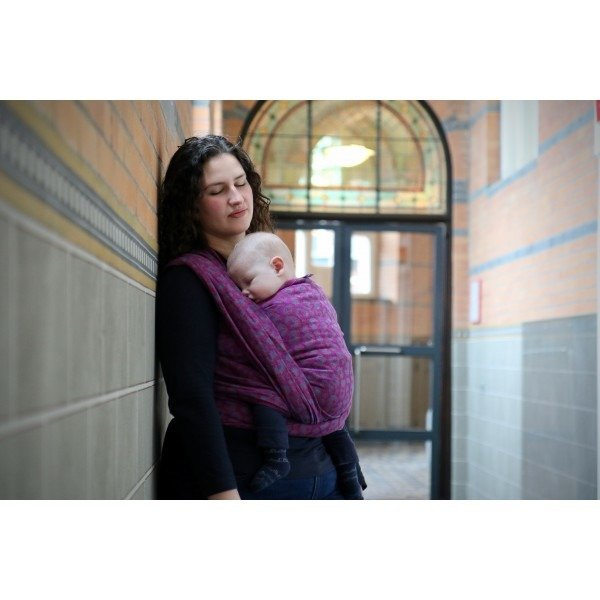 Chusta tkana Yaro Pussycat Duo Fuchsia Violet Turkis Tencel 