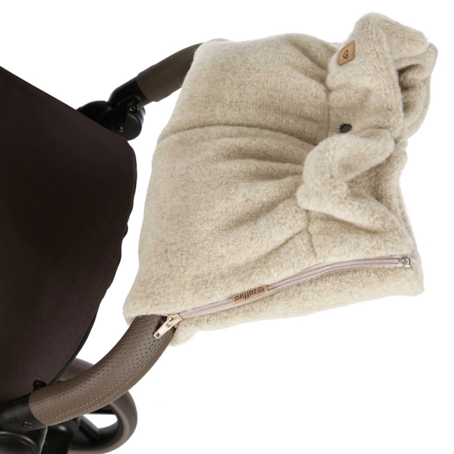 Zaffiro - Stroller Hand Muff Made of Natural Premium Sheep Wool - Beige